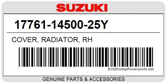 Suzuki 17761-14500-25Y Cover, Radiator, Rh