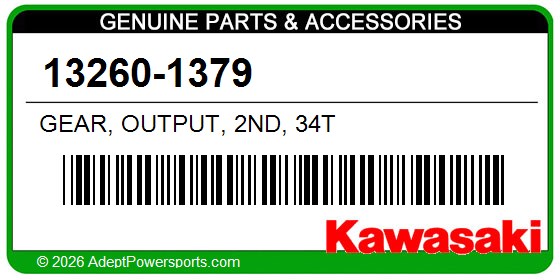 Kawasaki 13260-1379 Gear, Output, 2Nd, 34T