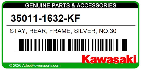 Kawasaki 35011-1632-KF Stay, Rear, Frame, Silver, No.30