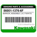 Kawasaki 56001-1376-6F Mirror, Assembly, Lh, P.White
