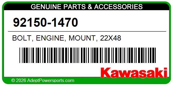 Kawasaki 92150-1470 Bolt, Engine, Mount, 22X48