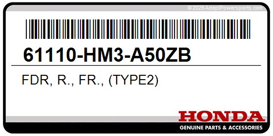 Honda 61110-HM3-A50ZB Fdr, R., Fr., (Type2)
