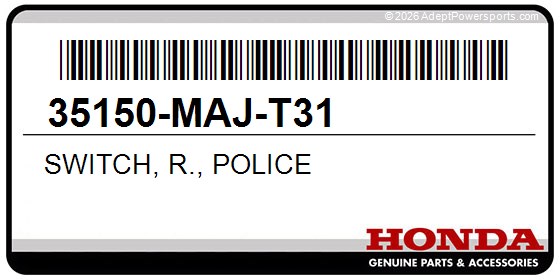 Honda 35150-MAJ-T31 Switch, R., Police