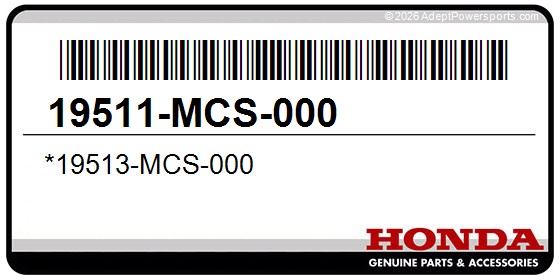 Honda 19511-MCS-000 *19513-Mcs-000