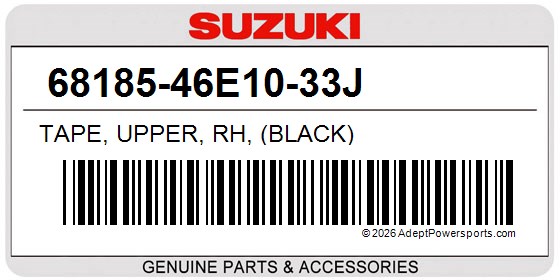 Suzuki 68185-46E10-33J Tape, Upper, Rh, (Black)