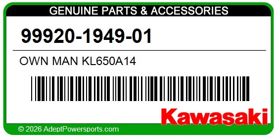 Kawasaki 99920-1949-01 Own Man Kl650a14