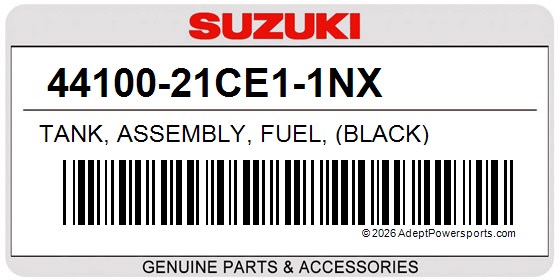 Suzuki 44100-21CE1-1NX Tank, Assembly, Fuel, (Black)