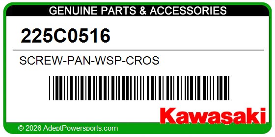 Kawasaki 225C0516 Screw-Pan-Wsp-Cros