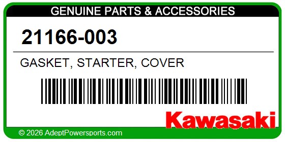Kawasaki 21166-003 Gasket, Starter, Cover