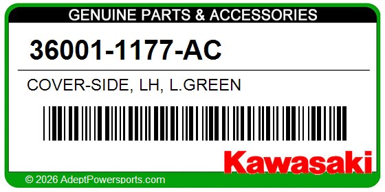 Kawasaki 36001-1177-AC Cover-Side, Lh, L.Green