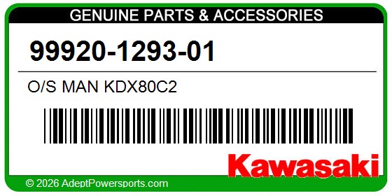 Kawasaki 99920-1293-01 O/S Man Kdx80c2