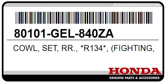 Honda 80101-GEL-840ZA Cowl, Set, Rr., *R134*, (Fighting, Red)