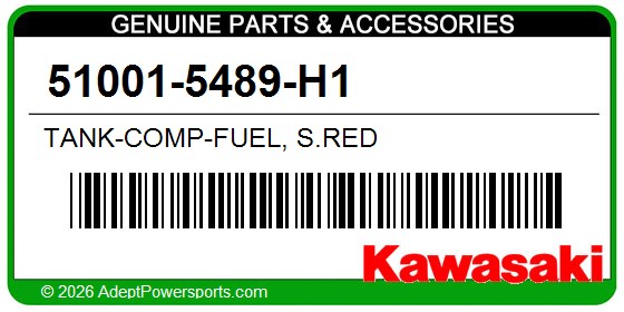 Kawasaki 51001-5489-H1 Tank-Comp-Fuel, S.Red