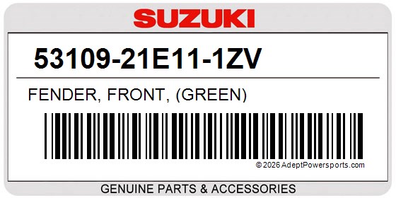 Suzuki 53109-21E11-1ZV Fender, Front, (Green)