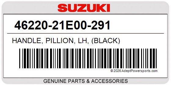 Suzuki 46220-21E00-291 Handle, Pillion, Lh, (Black)