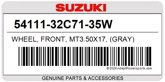 Suzuki 54111-32C71-35W Wheel, Front, Mt3.50X17, (Gray)