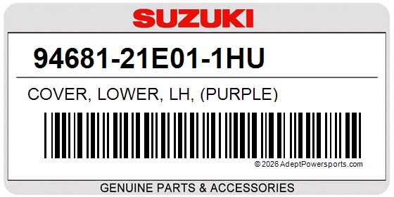 Suzuki 94681-21E01-1HU Cover, Lower, Lh, (Purple)