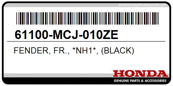 Honda 61100-MCJ-010ZE Fender, Fr., *Nh1*, (Black)