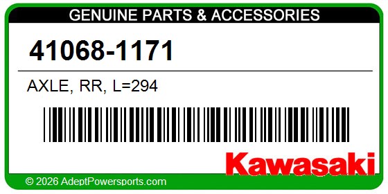 Kawasaki 41068-1171 Axle, Rr, L=294