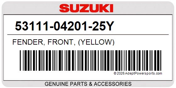 Suzuki 53111-04201-25Y Fender, Front, (Yellow)