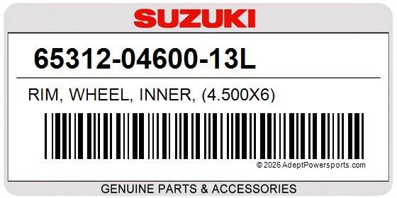 Suzuki 65312-04600-13L Rim, Wheel, Inner, (4.500X6)