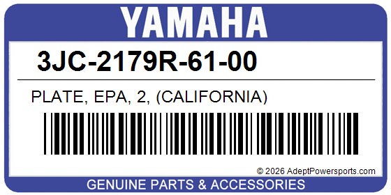 Yamaha 3JC-2179R-61-00 Plate, Epa, 2, (California)