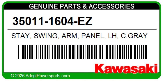 Kawasaki 35011-1604-EZ Stay, Swing, Arm, Panel, Lh, C.Gray