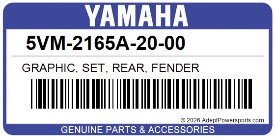 Yamaha 5VM-2165A-20-00 Graphic, Set, Rear, Fender
