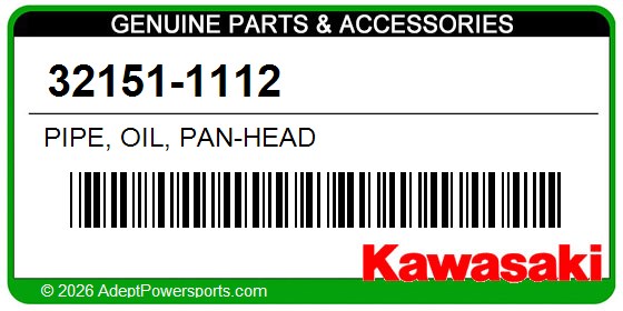Kawasaki 32151-1112 Pipe, Oil, Pan-Head