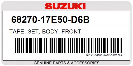 Suzuki 68270-17E50-D6B Tape, Set, Body, Front