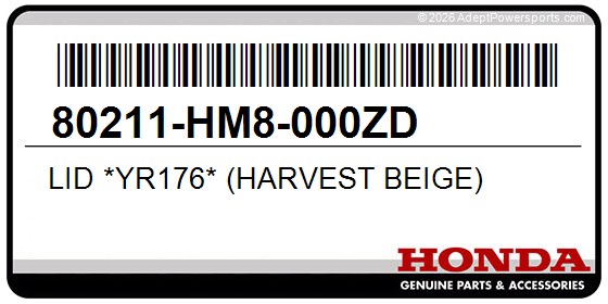 Honda 80211-HM8-000ZD Lid *Yr176* (Harvest Beige)