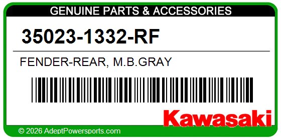 Kawasaki 35023-1332-RF Fender-Rear, M.B.Gray