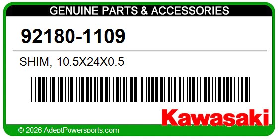 Kawasaki 92180-1109 Shim, 10.5X24x0.5