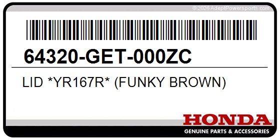 Honda 64320-GET-000ZC Lid *Yr167r* (Funky Brown)