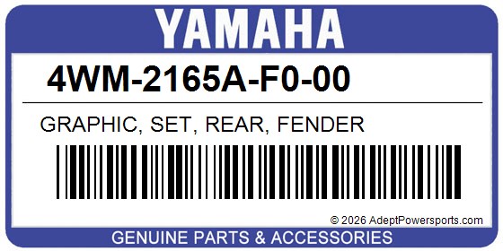 Yamaha 4WM-2165A-F0-00 Graphic, Set, Rear, Fender