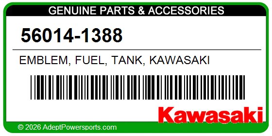 Kawasaki 56014-1388 Emblem, Fuel, Tank, Kawasaki