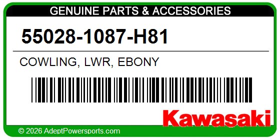 Kawasaki 55028-1087-H81 Cowling, Lwr, Ebony