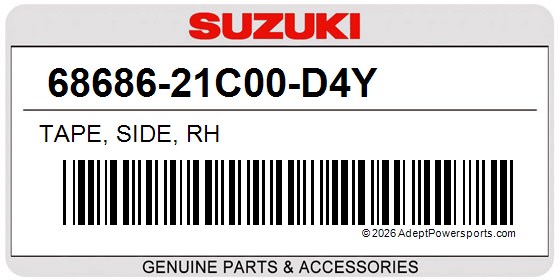 Suzuki 68686-21C00-D4Y Tape, Side, Rh