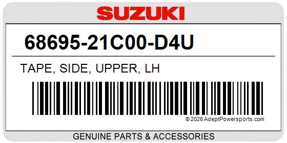 Suzuki 68695-21C00-D4U Tape, Side, Upper, Lh