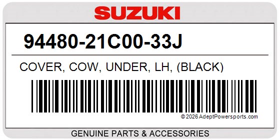 Suzuki 94480-21C00-33J Cover, Cow, Under, Lh, (Black)