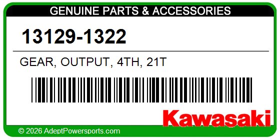 Kawasaki 13129-1322 Gear, Output, 4Th, 21T