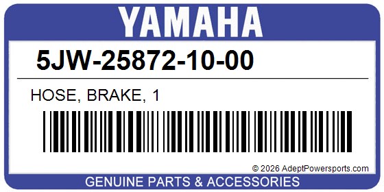 Yamaha 5JW-25872-10-00 Hose, Brake, 1