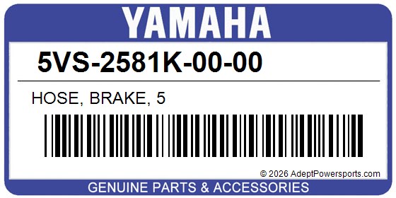 Yamaha 5VS-2581K-00-00 Hose, Brake, 5