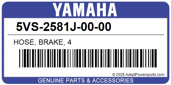 Yamaha 5VS-2581J-00-00 Hose, Brake, 4