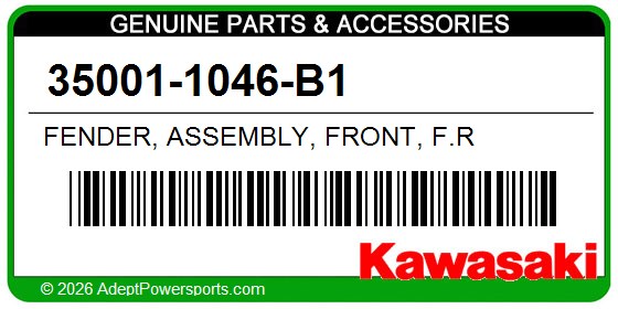 Kawasaki 35001-1046-B1 Fender, Assembly, Front, F.R