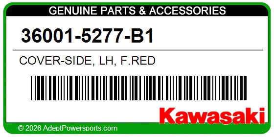 Kawasaki 36001-5277-B1 Cover-Side, Lh, F.Red