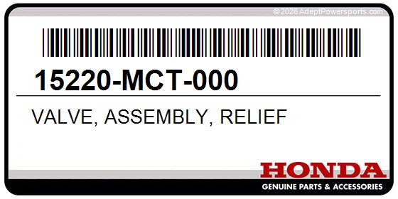 Honda 15220-MCT-000 Valve, Assembly, Relief