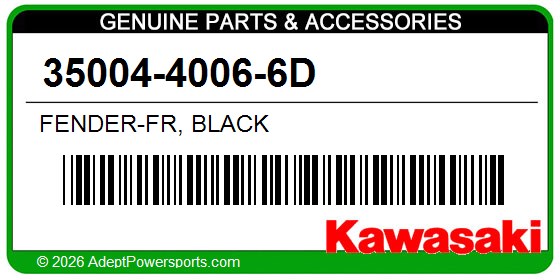 Kawasaki 35004-4006-6D Fender-Fr, Black