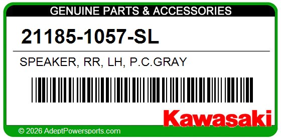 Kawasaki 21185-1057-SL Speaker, Rr, Lh, P.C.Gray