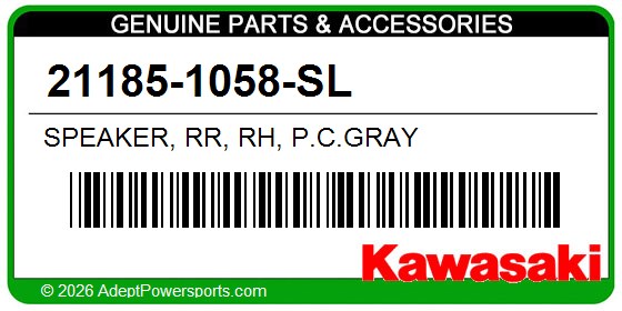 Kawasaki 21185-1058-SL Speaker, Rr, Rh, P.C.Gray